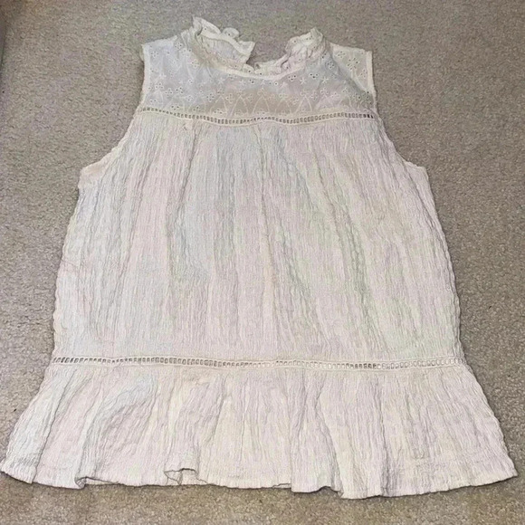 Zara white sleeveless top with lace - Picture 1 of 5